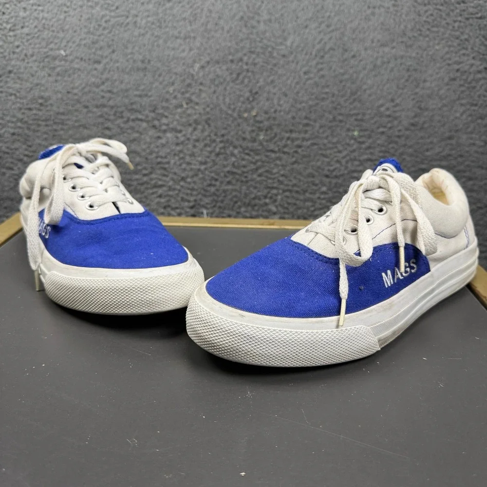 Converse Mags Canvas Low Top Sneakers Blue White Unisex‎ Sz US Mens 6.5 Womens 8